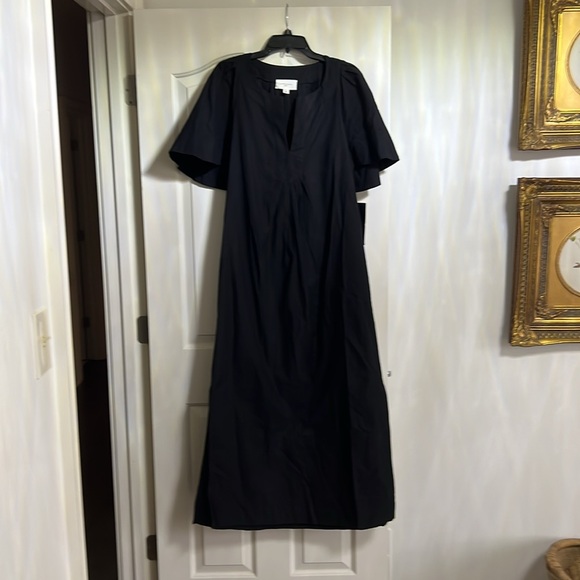 Pomander Place | NEW Black Finley Flutter Sleeve Cotton Long Maxi Dress Size XL - Picture 2 of 9